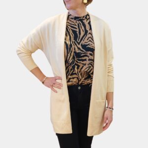 Gilet long maille fine et douce femme