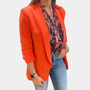 Blazer manches retroussées femme