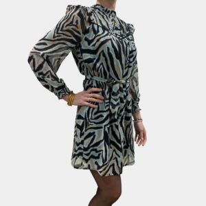 Robe courte épaules à volants femme