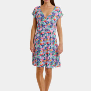Robe courte portefeuille floral femme