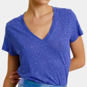 T-shirt motif argenté femme