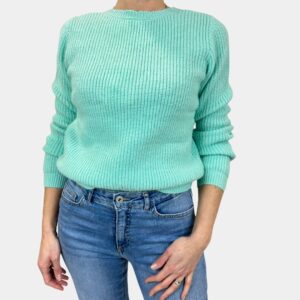 Gilet côtelé menthe femme