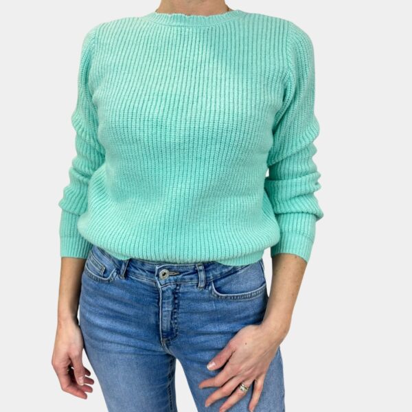 Gilet côtelé menthe femme