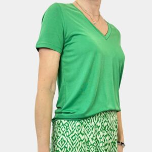 T-shirt uni col V femme