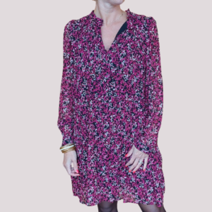 Robe courte plissée floral