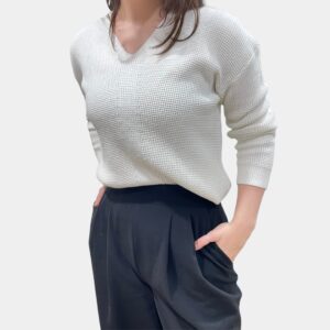 Pull maille épaisse en coton femme