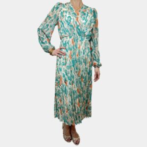 Robe longue plissée femme