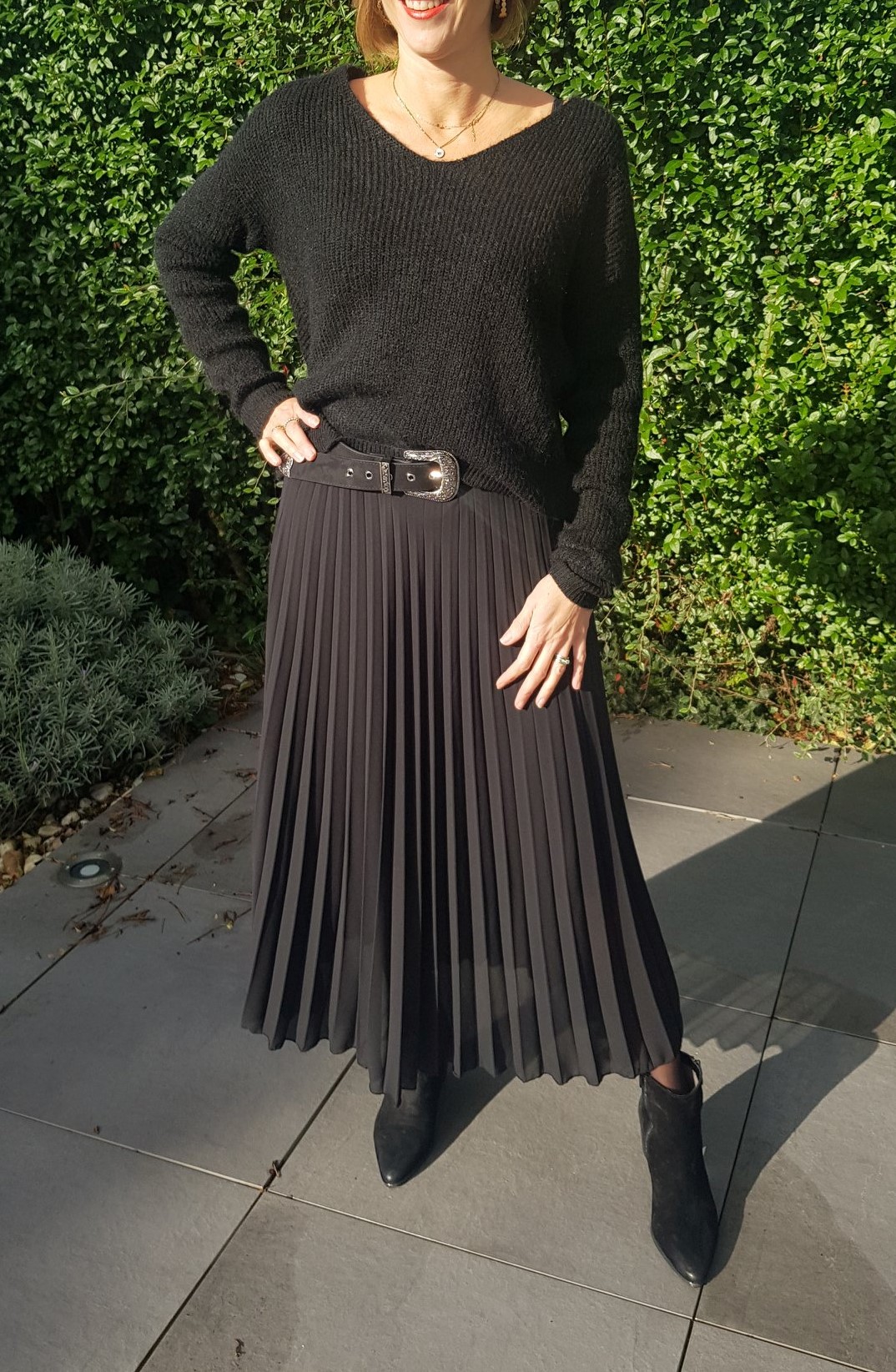 jupe noire plissee zara