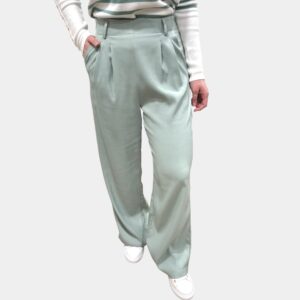 Pantalon large taille haute femme