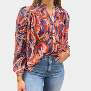Chemisier motif hydrographique femme
