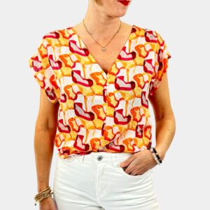 Blouse à manches courtes femme