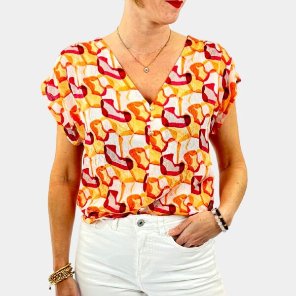 Blouse à manches courtes femme
