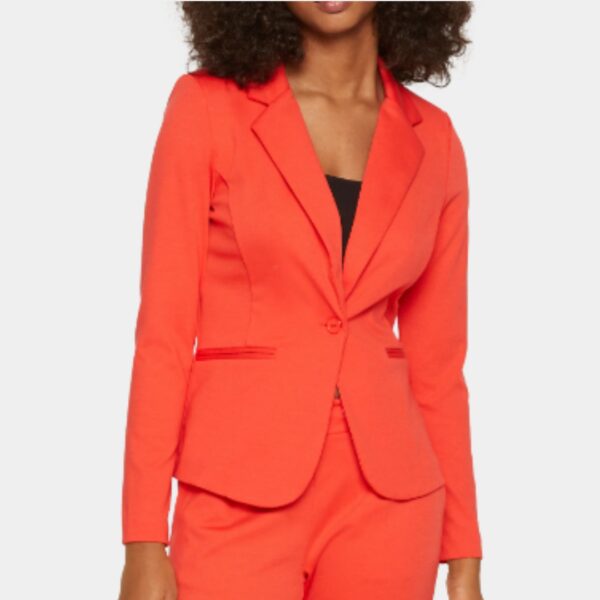 Blazer cintré uni femme rouge