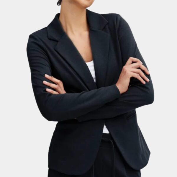 Blazer cintré uni noir femme