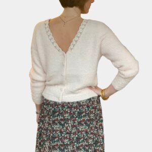 Gilet/Pull col en dentelle femme