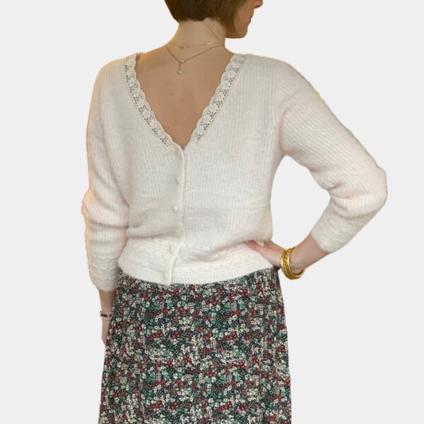 Gilet/Pull col en dentelle femme