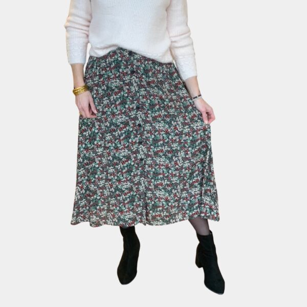 Jupe fluide mi-longue femme