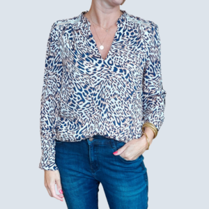 Chemise imprimé bleu léopard