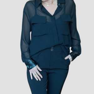 Chemise noire transparente