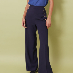 Pantalon large taille haute