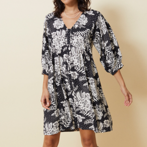 Robe courte motif floral