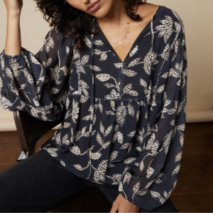 Blouse imprimé feuilles