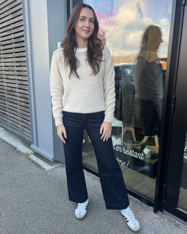 PULL BEIGE femme chaud et élégant