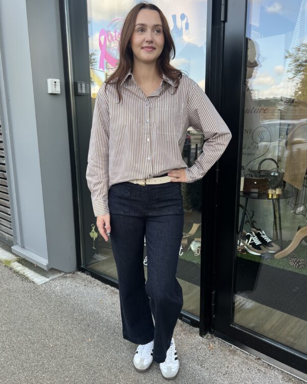 CHEMISE CAMEL ET BEIGE – Image 2