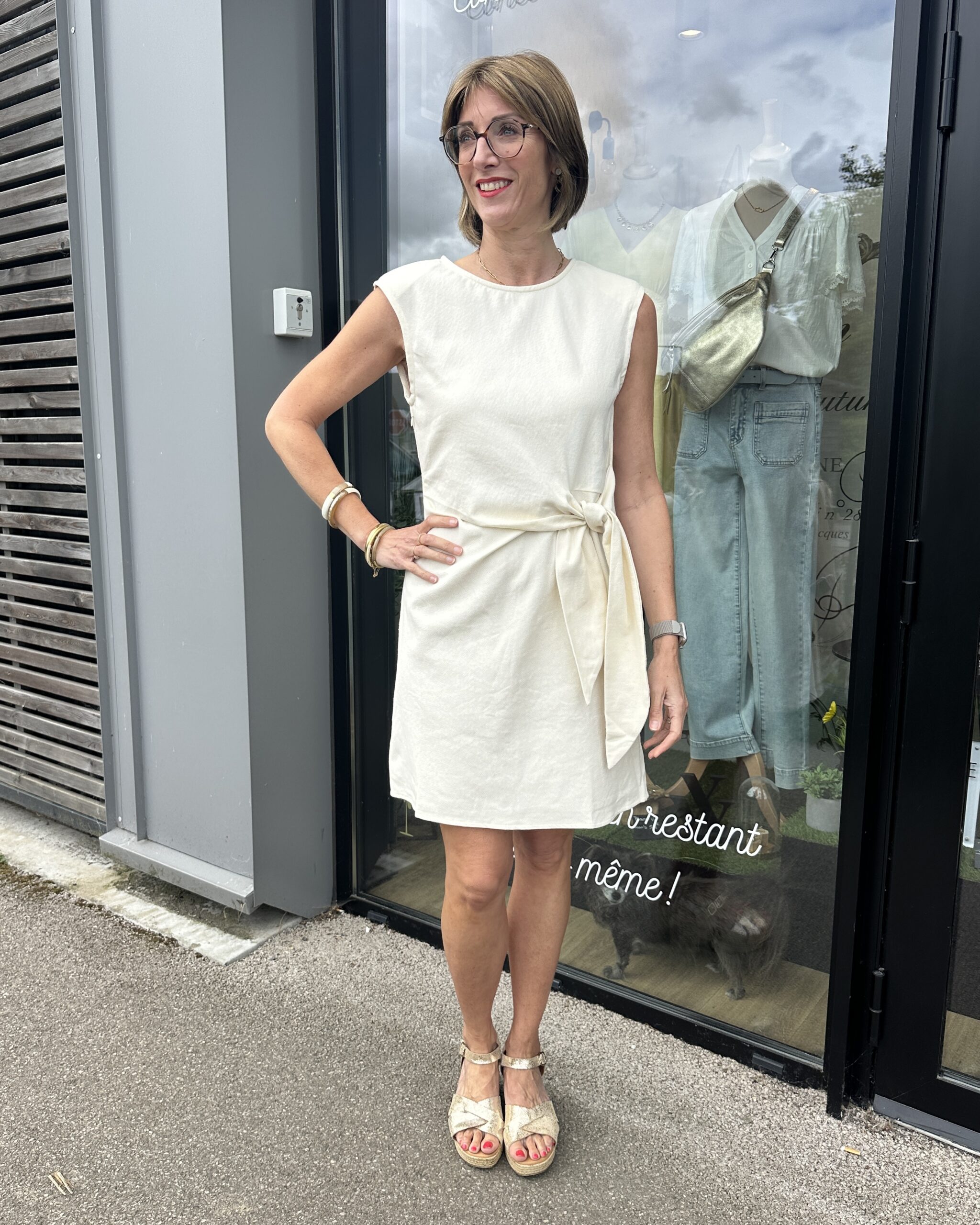 robe courte ecru coton