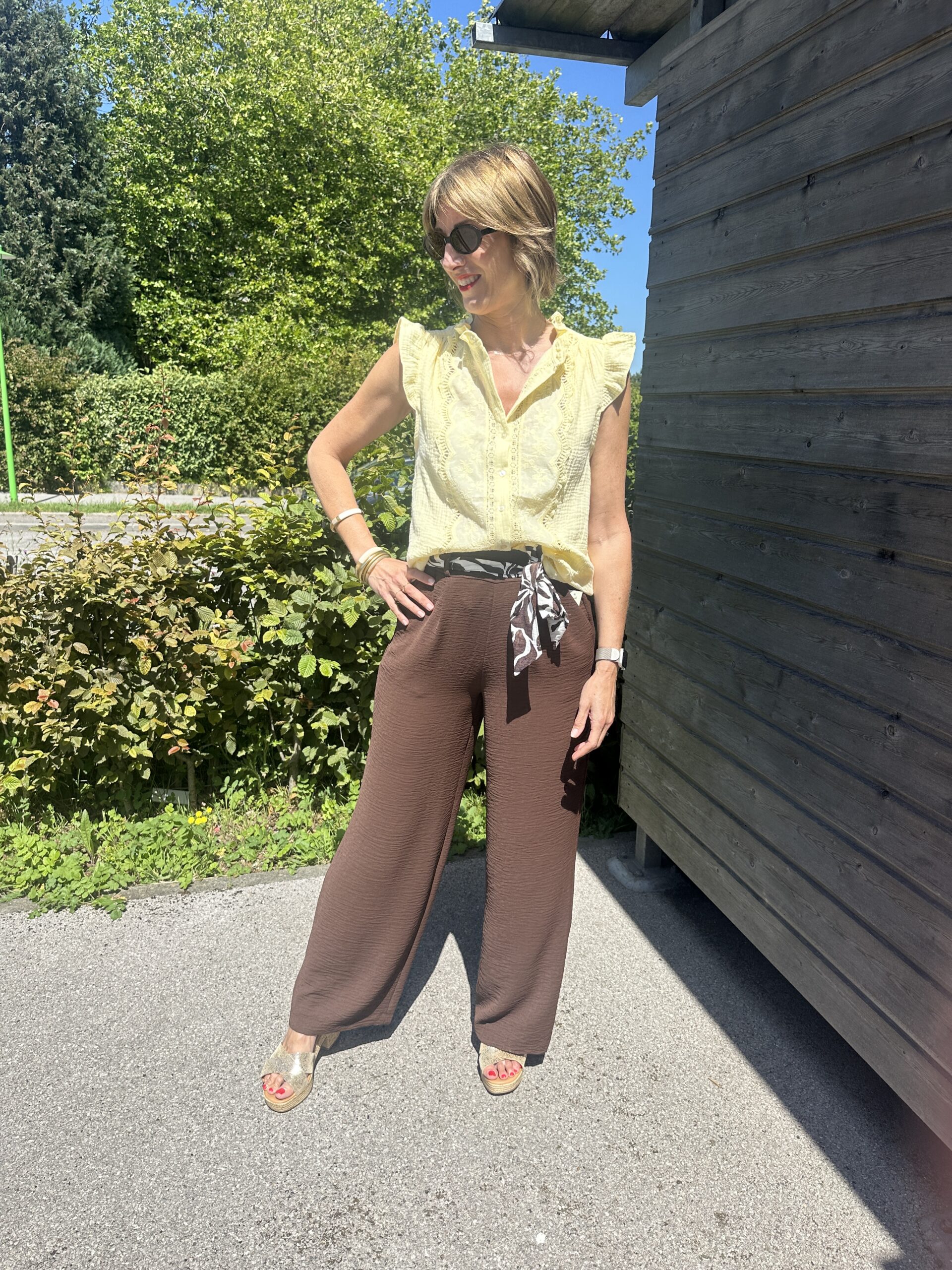 BLOUSE GAZ DE COTON JAUNE – Image 3