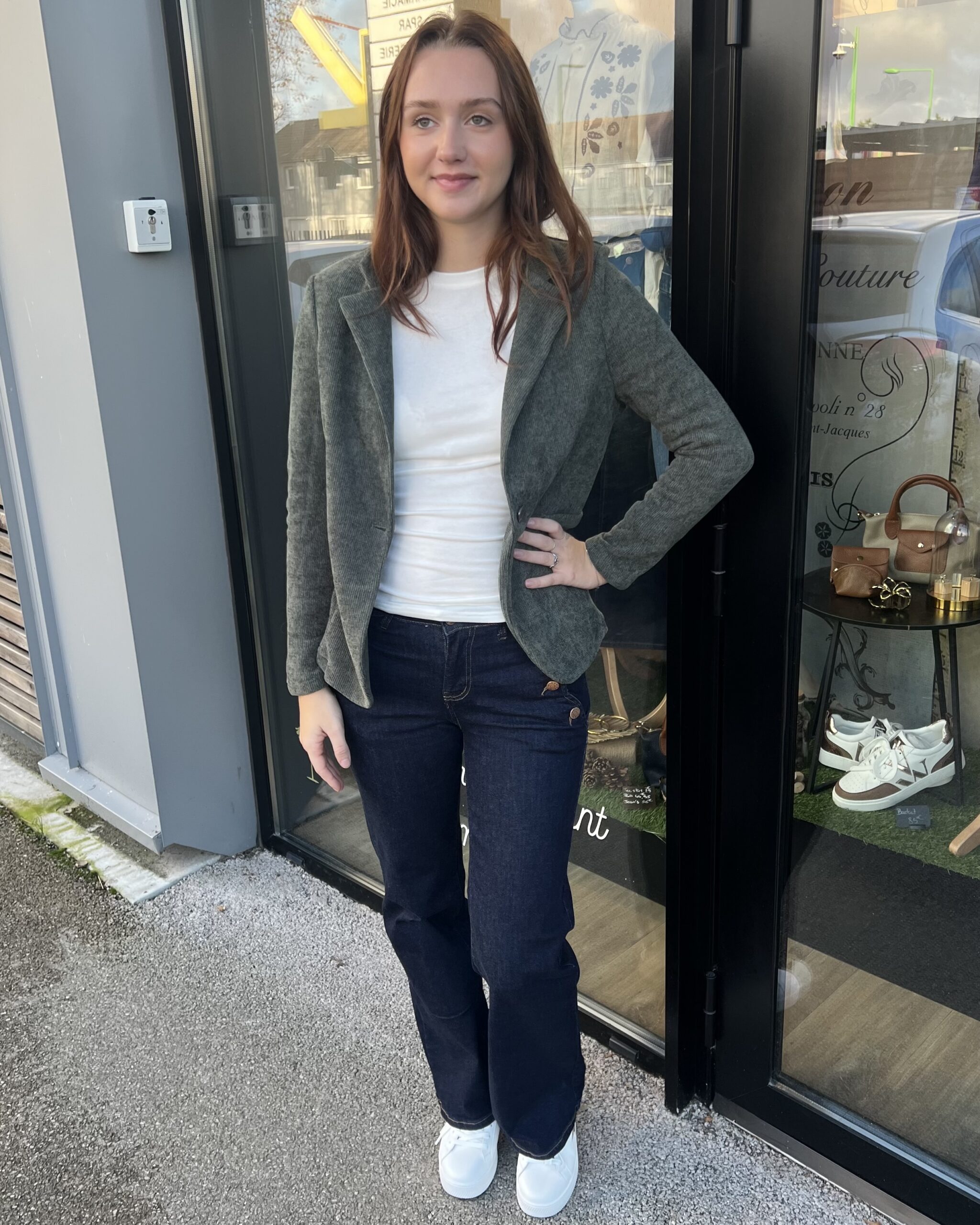 VESTE EN VELOURS KAKI – Image 2