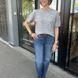 PULL MANCHES COURTES GRIS