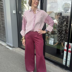 pantalon large framboise