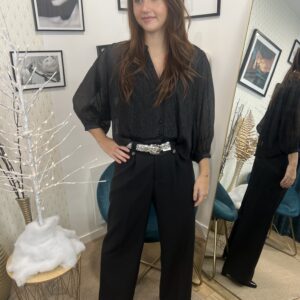 chemisier noir élégant femme