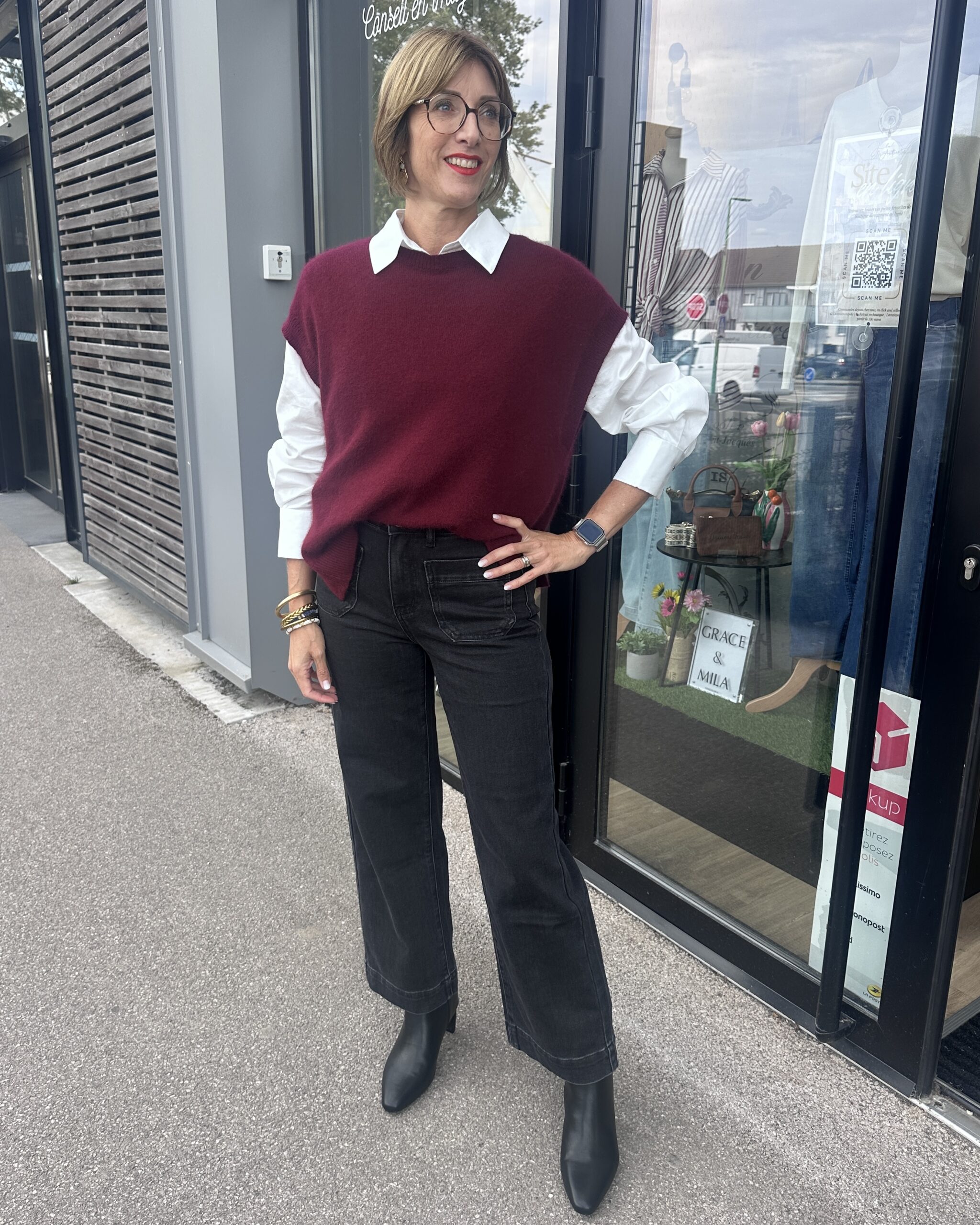jean droit gris anthracite