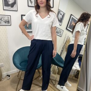 TEE SHIRT COL V BLANC