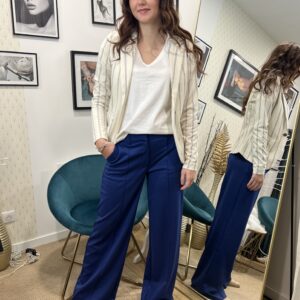 VESTE BLAZER BEIGE LIGNE BLEU