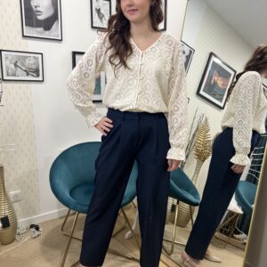 CHEMISIER BEIGE AJOURE