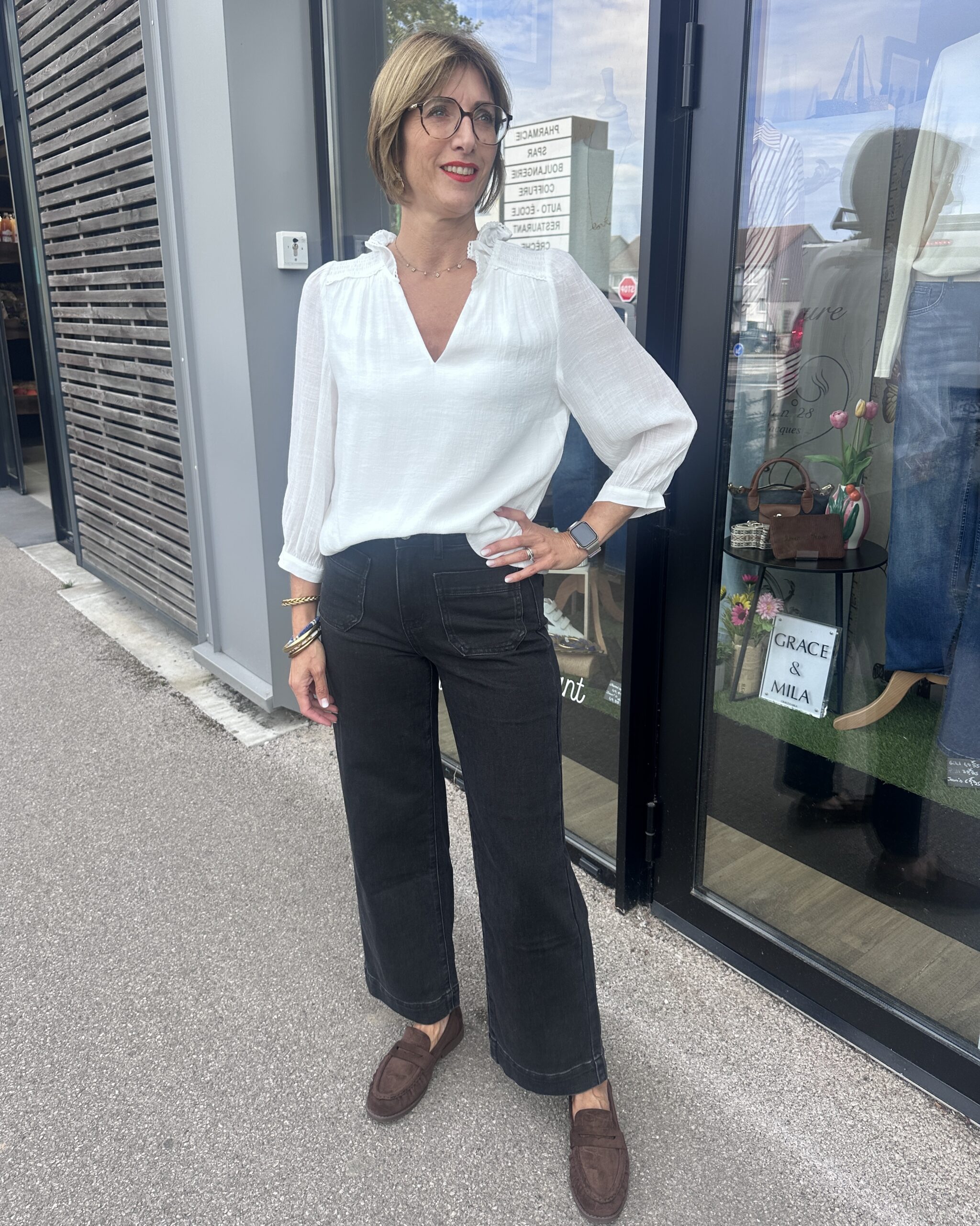 BLOUSE BLANCHE MANCHE 3/4 – Image 2