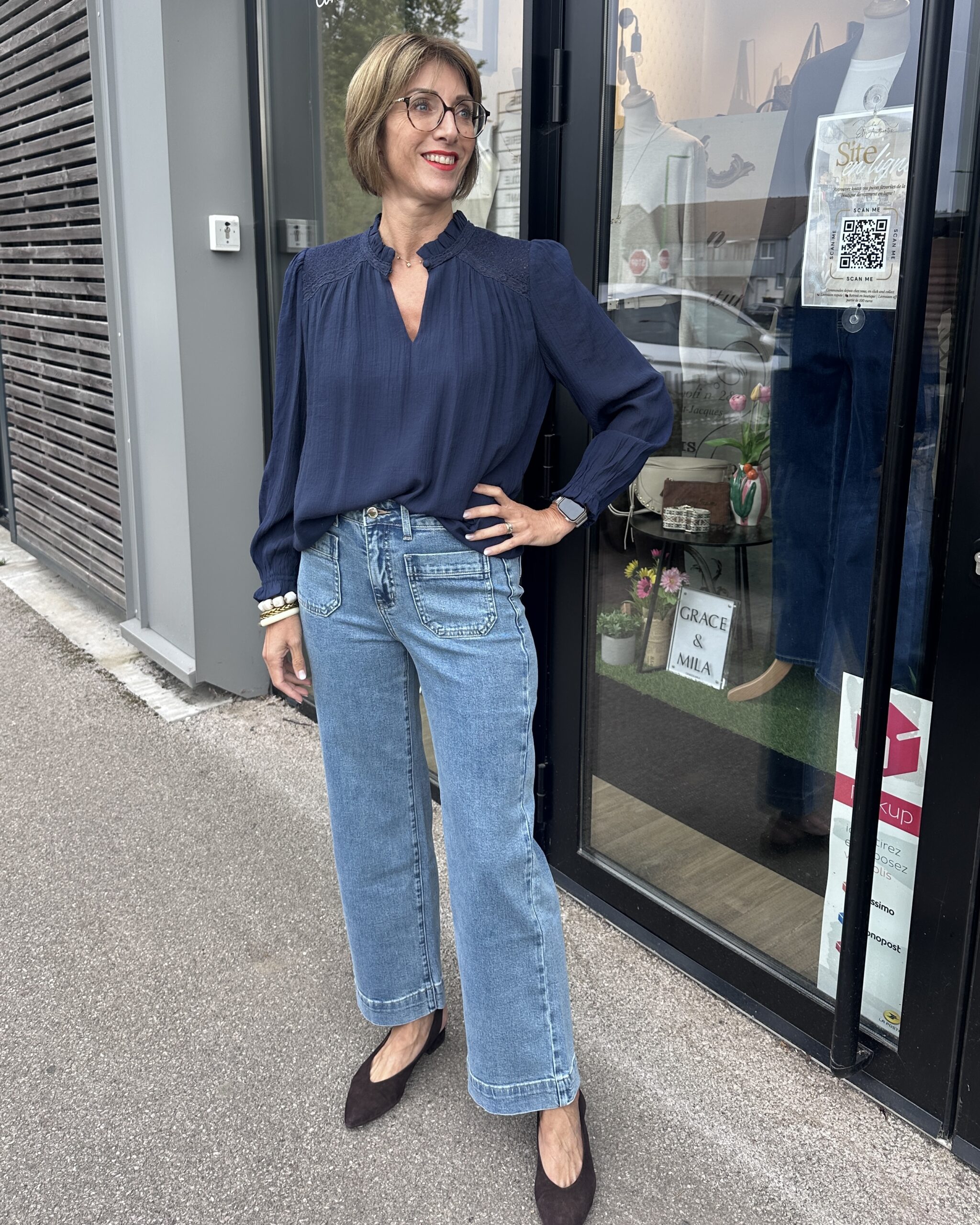 BLOUSE BLEU MARINE – Image 3