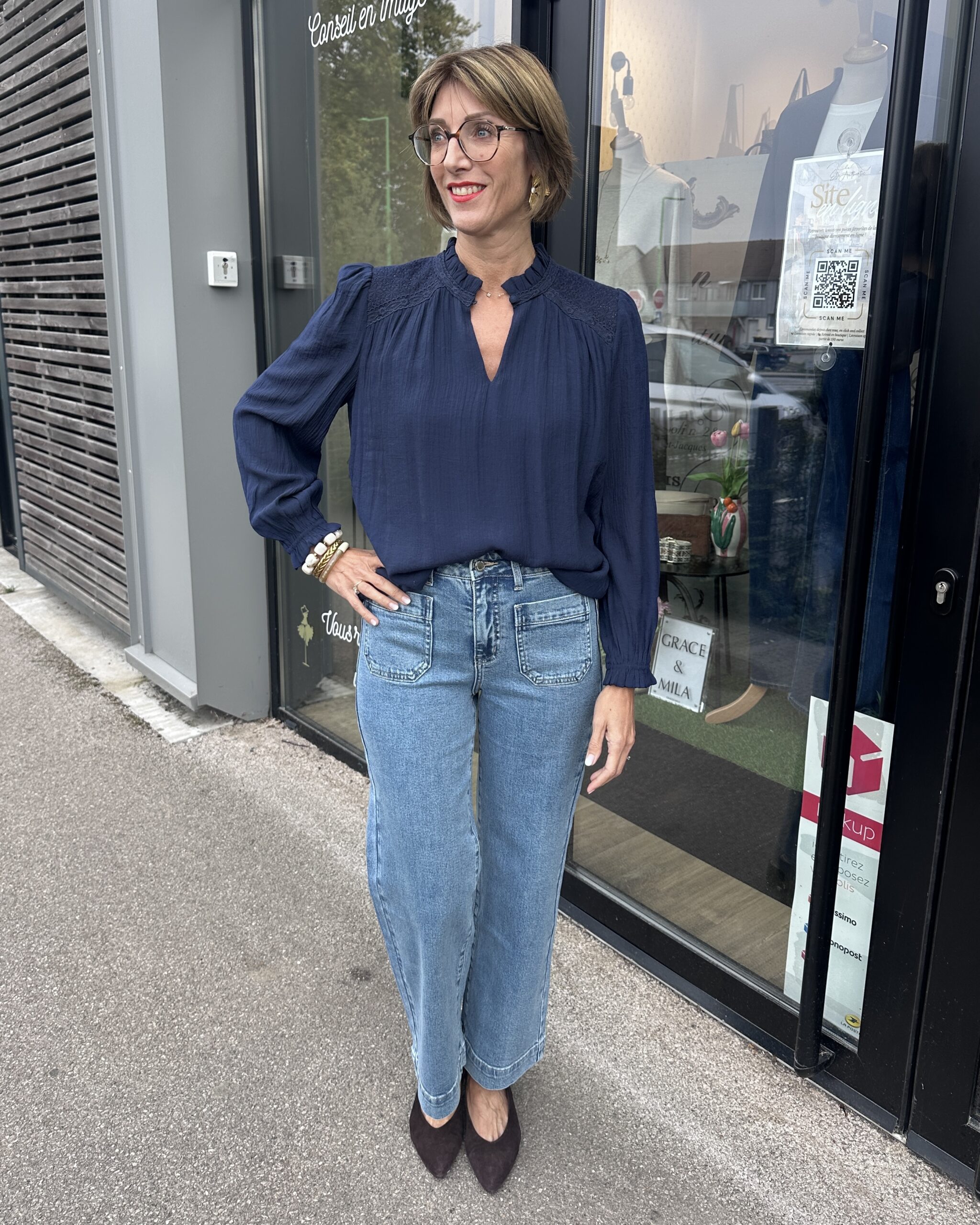 BLOUSE BLEU MARINE – Image 2
