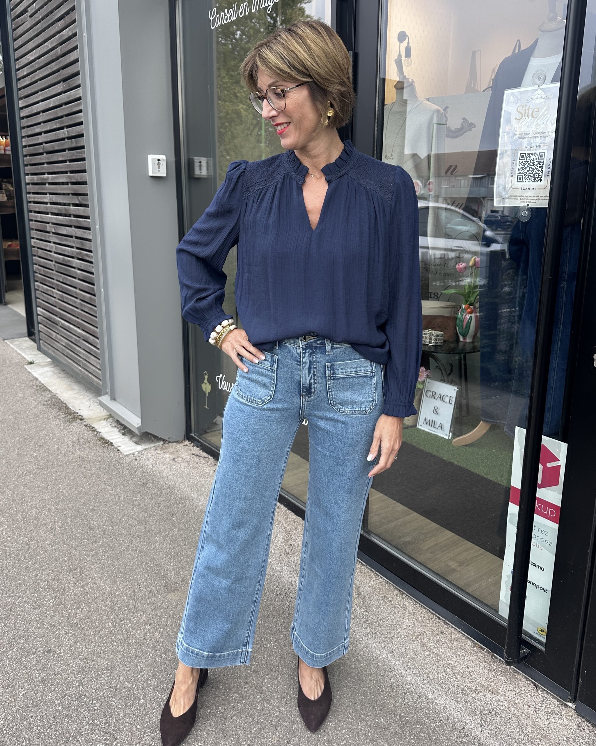 blouse bleu marine