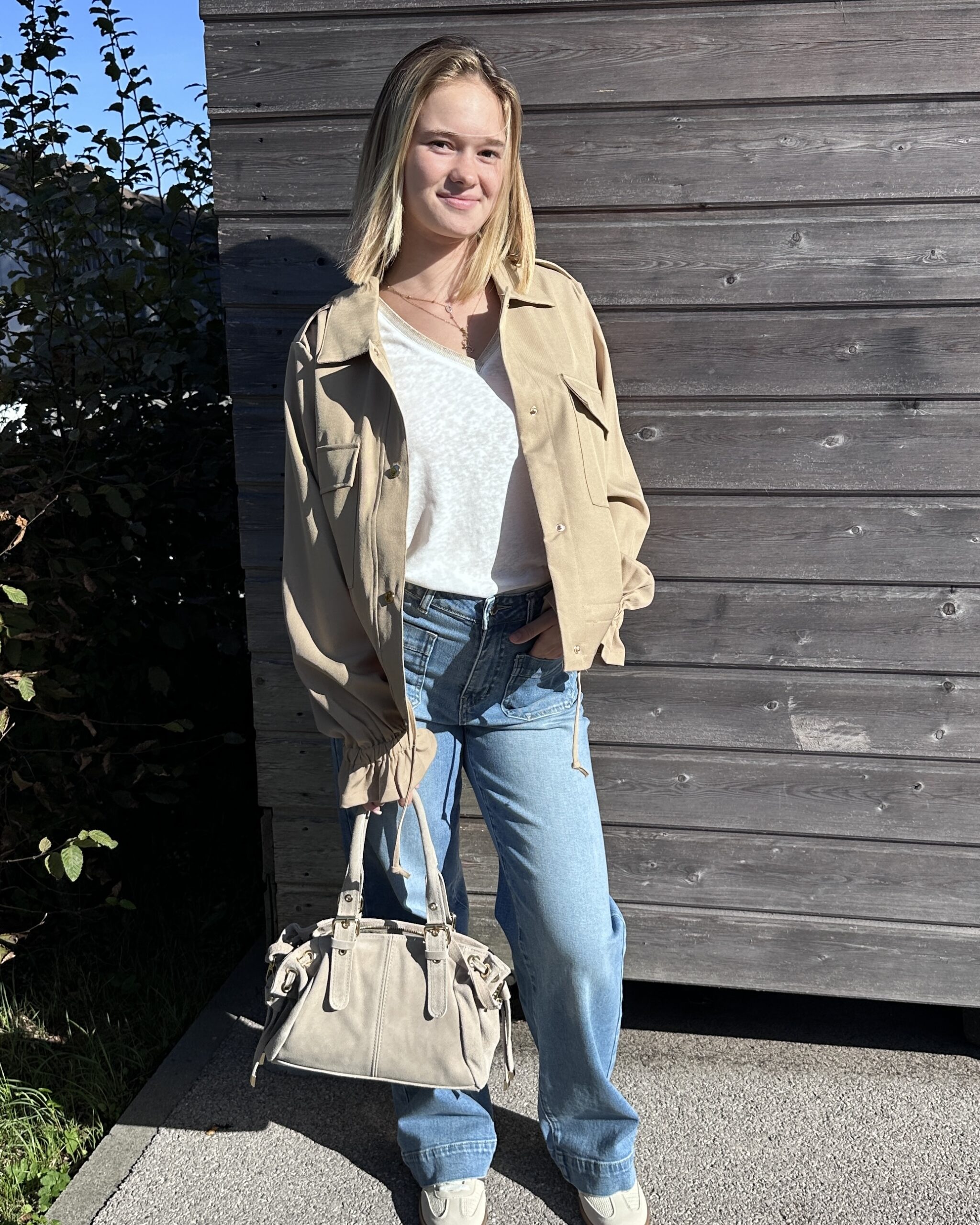 VESTE MI-SAISON CAMEL CLAIR – Image 3