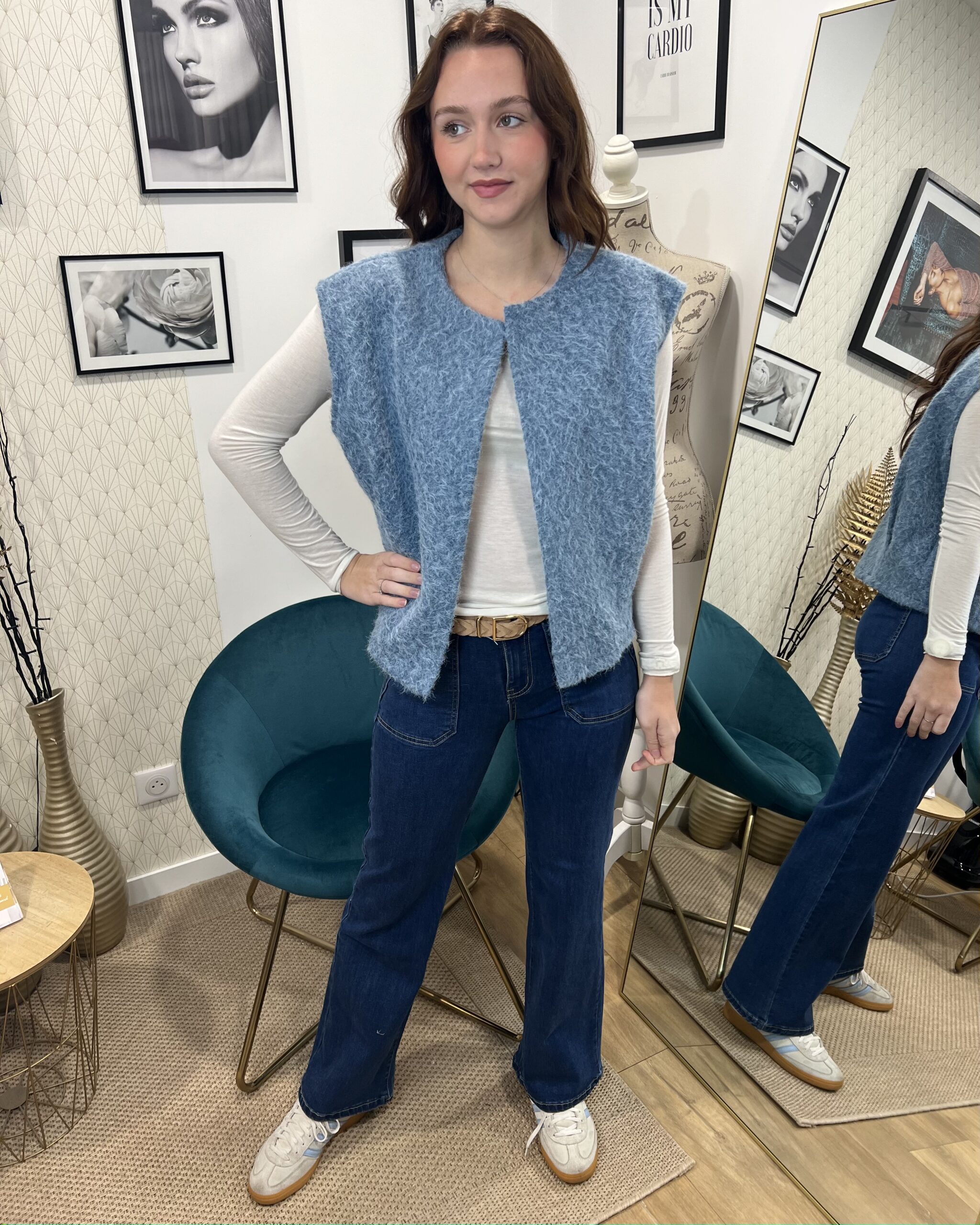 GILET SANS MANCHES BLEU – Image 3