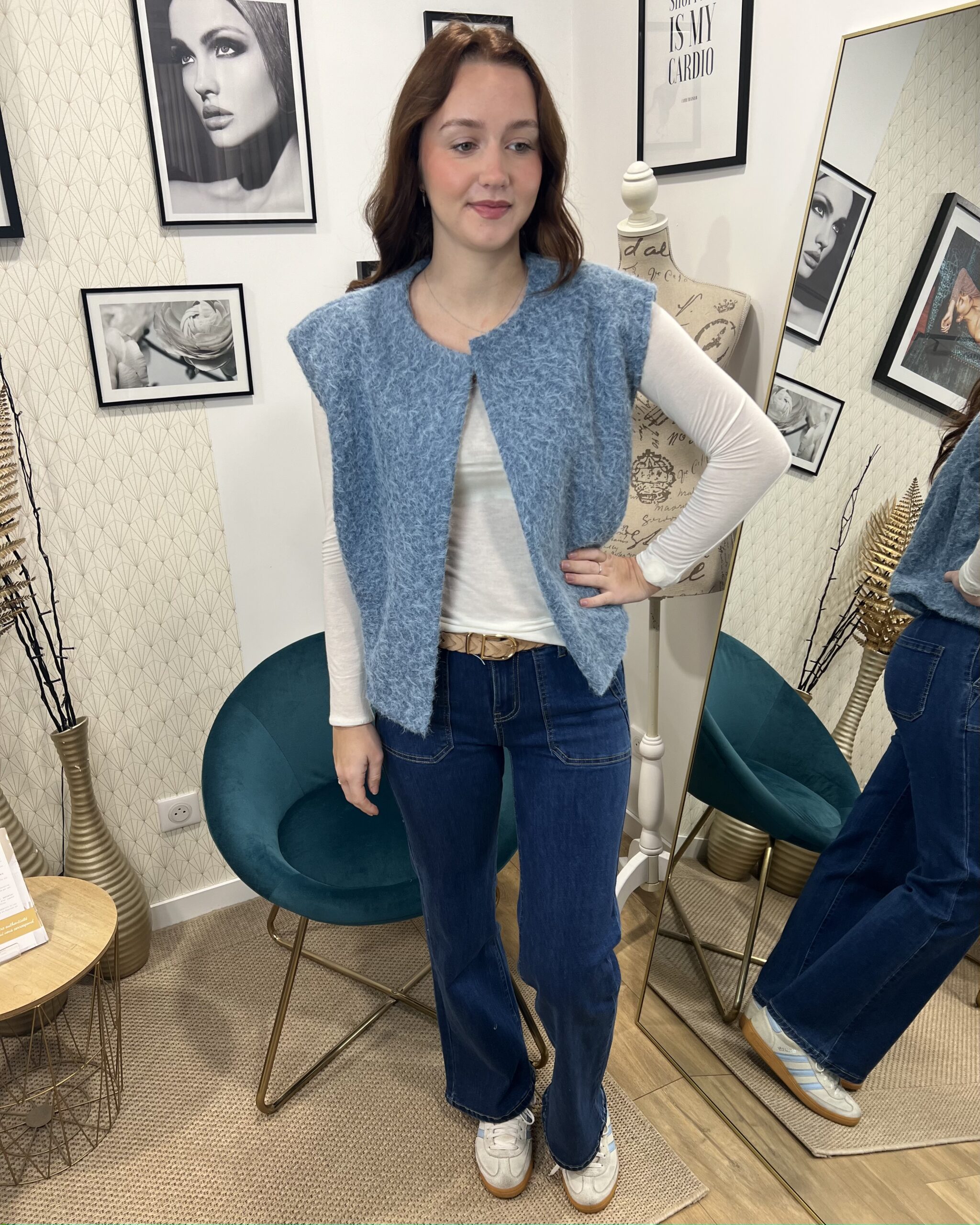 GILET SANS MANCHES BLEU – Image 2