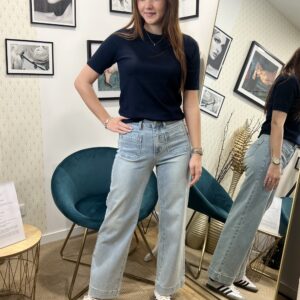 PULL COL ROND BLEU MARINE