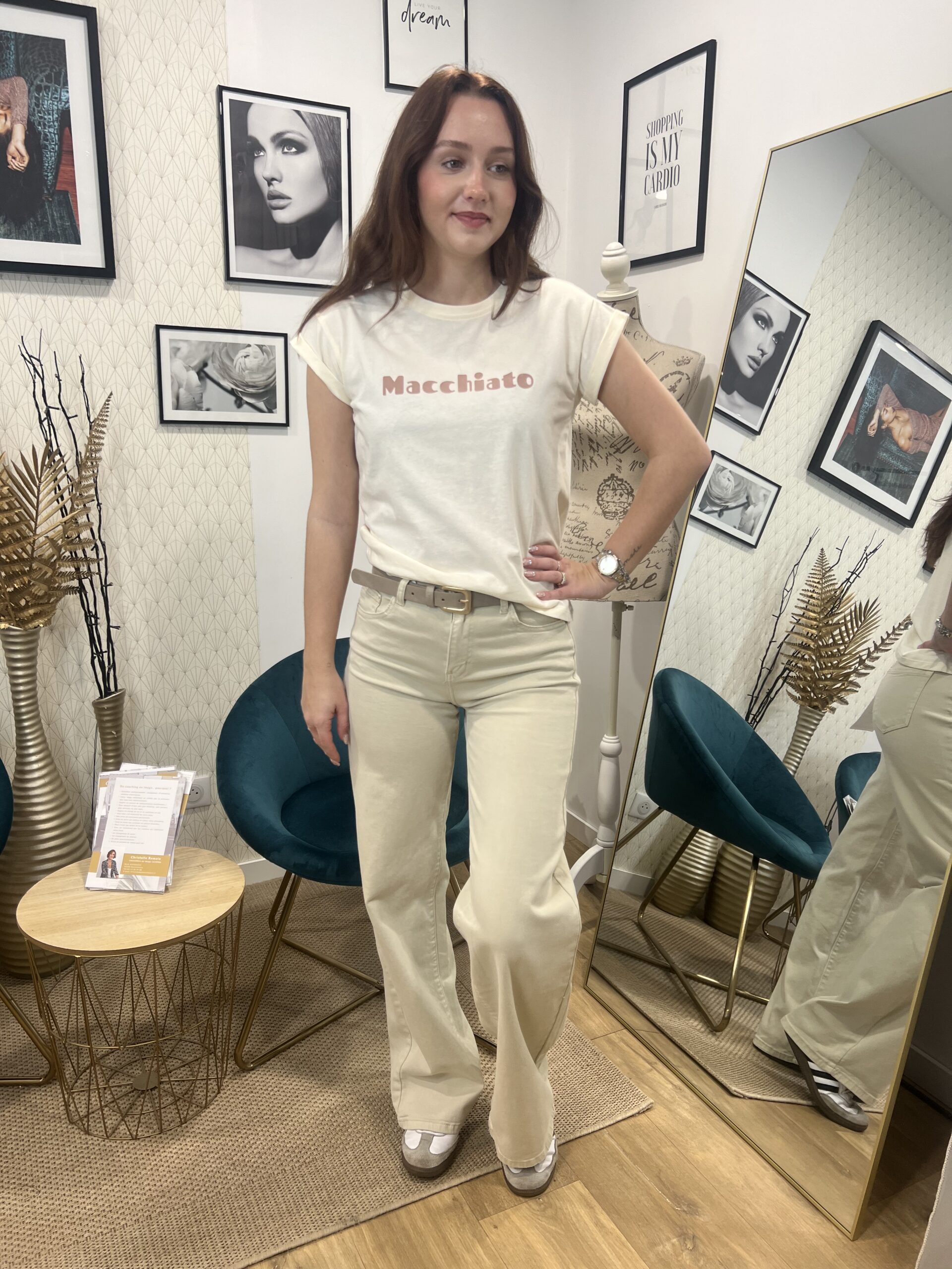 JEANS FLARE BEIGE – Image 2