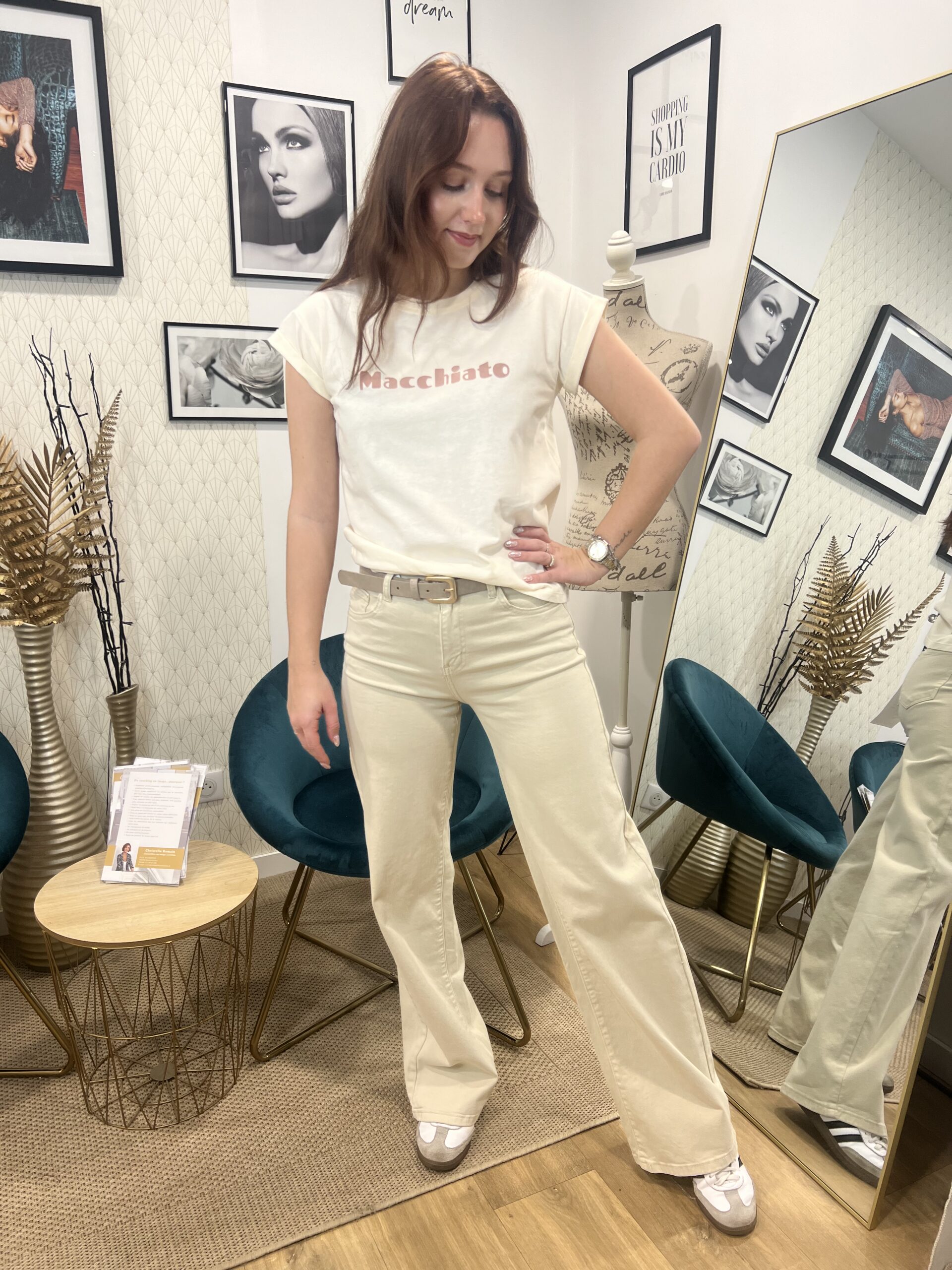 JEANS FLARE BEIGE – Image 3