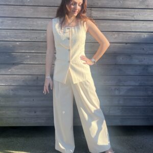 VESTE SANS MANCHE RAYÉE VANILLE