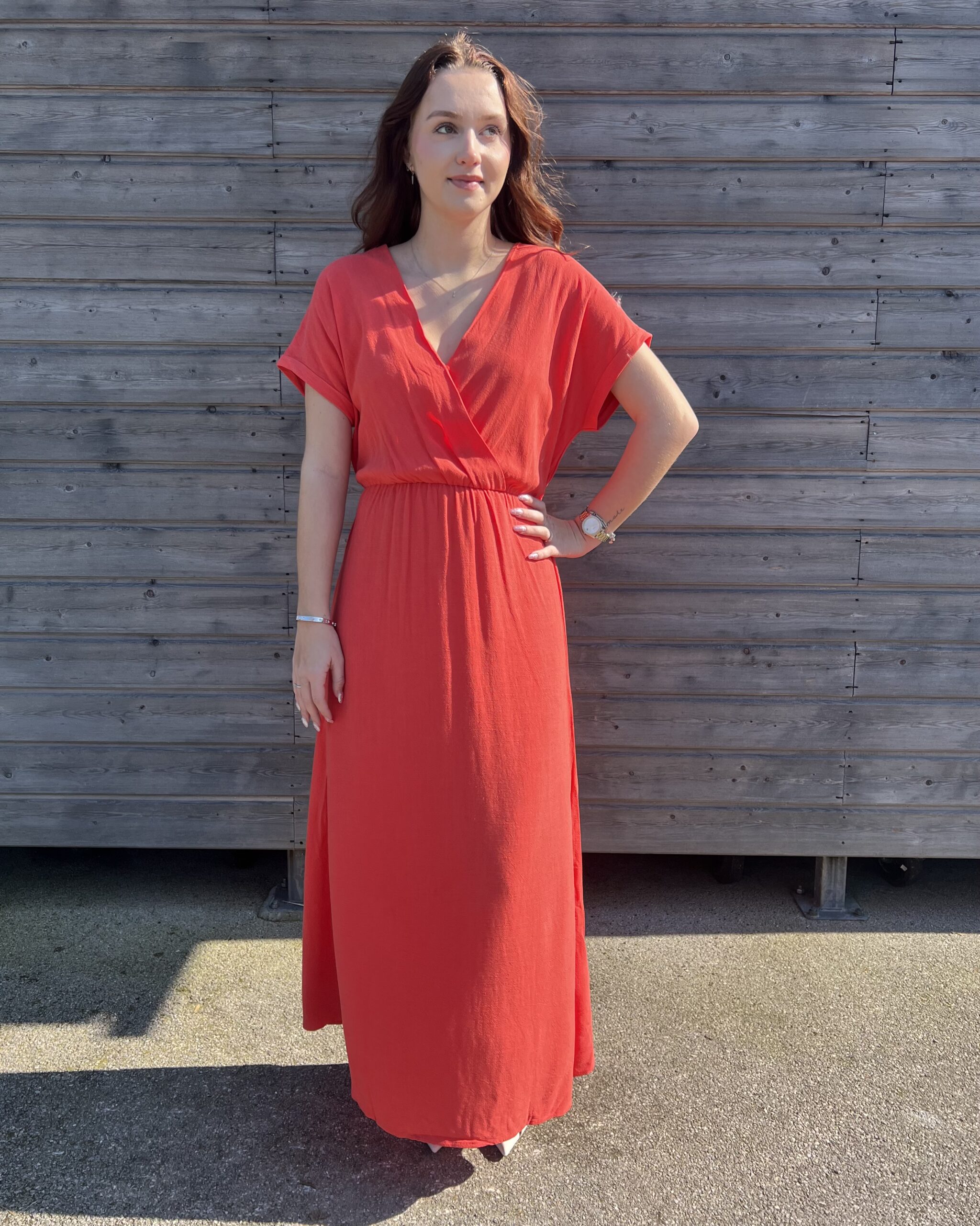 ROBE LONGUE FLUIDE ROUGE – Image 2